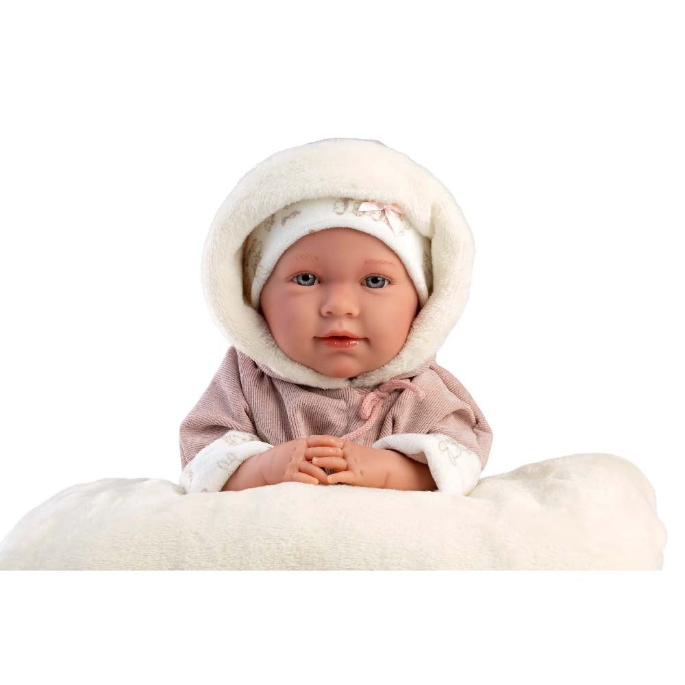 Llorens - Baby Girl Doll with Crying Mechanism, Clothing & Cushion: Lala - 42cm