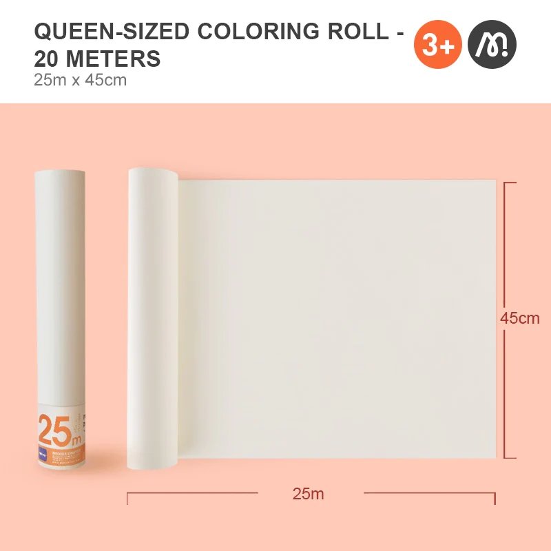 Mideer - Giant Painting Paper Roll: 20m, 89cm Wide