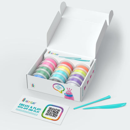 Hey Clay - Modelling Air-Dry Clay with Fun Interactive App - Monsters, 15 cans