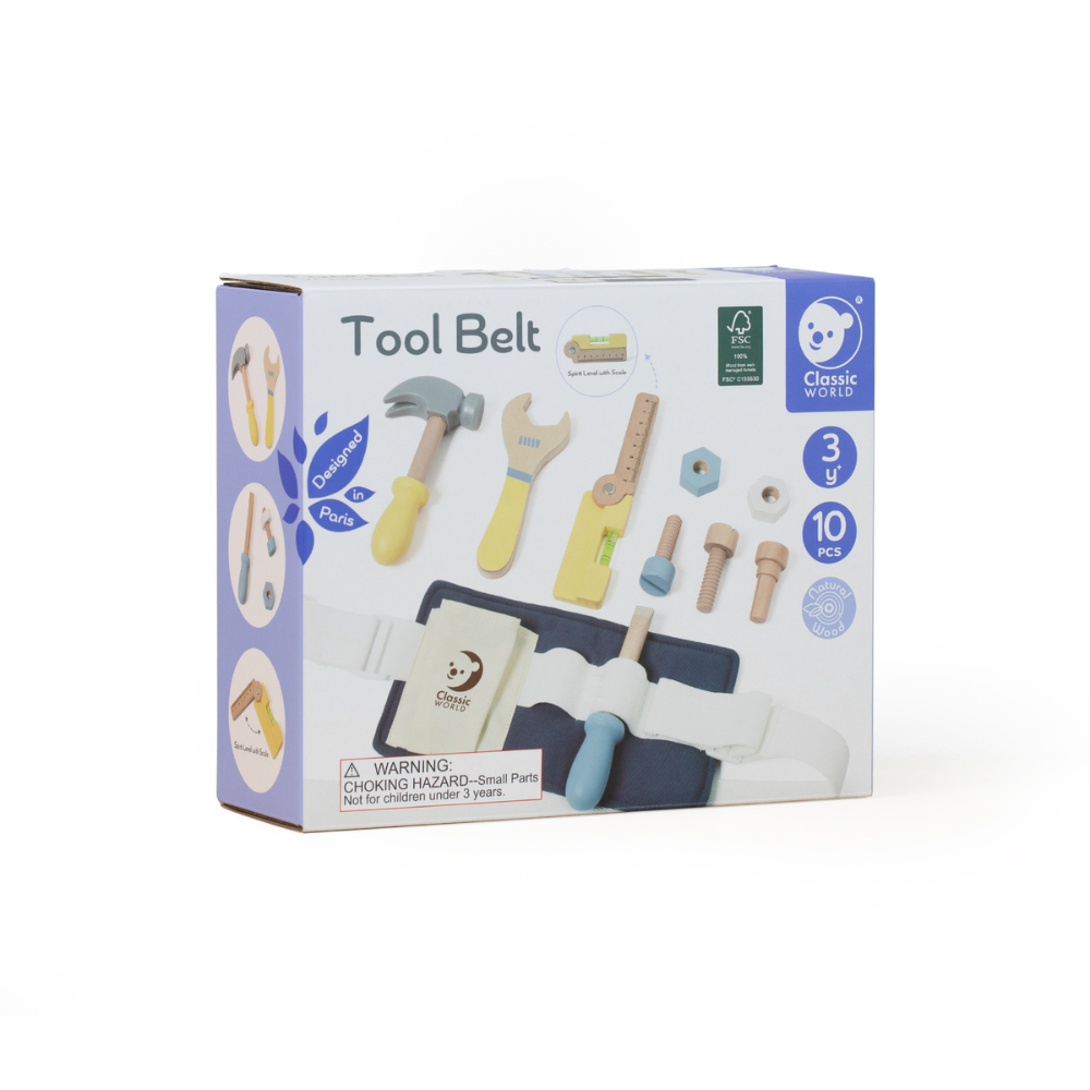 Classic World - Pretend & Play - Tool Belt Set - 13pcs