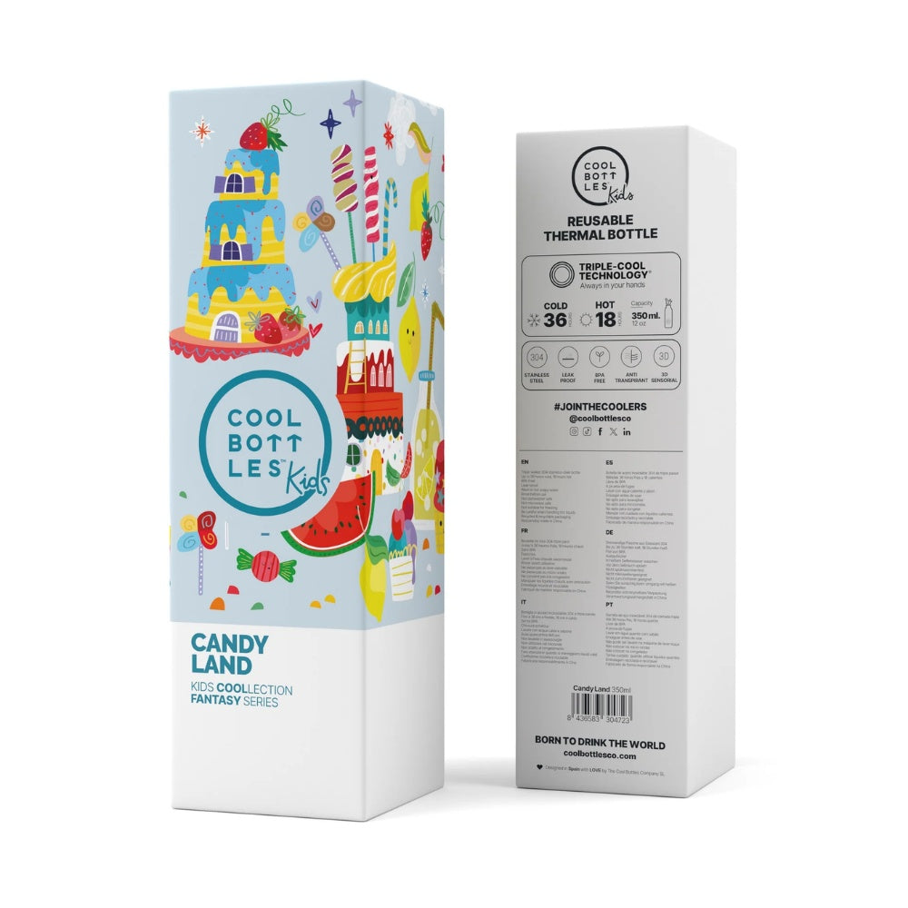 Cool Bottles - Kids Triple-Insulated Water Bottle - Candy Land 350ml