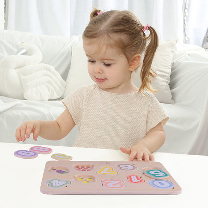 Classic World - Numbers & Fruit - Counting & Tracing Wooden Puzzle - 10pcs