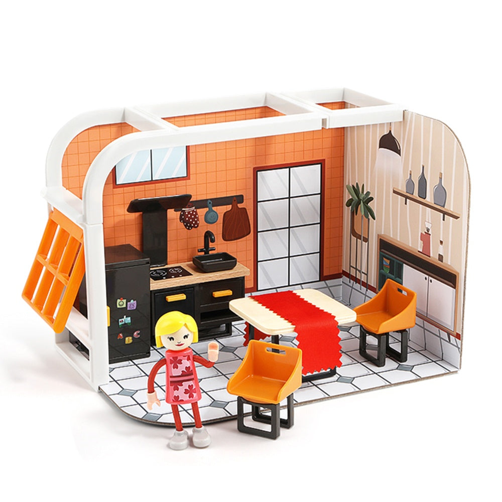 TopBright - Pretend Play Bonnie's Sunshine Kitchen Mini Dollhouse-**