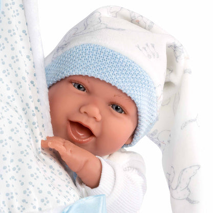 Llorens - Baby Boy Doll with Laughing Mechanism Clothing & Baby Swing: Mimo - 42cm - Motherhood