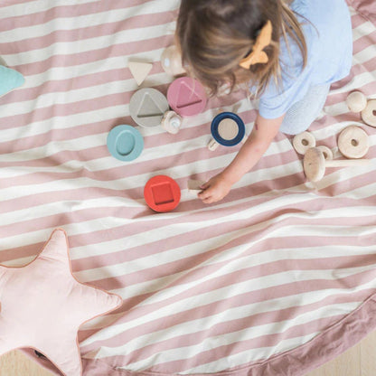 Play&Go - 3-in-1 Playmat & Toy Bag - Stripes Pink