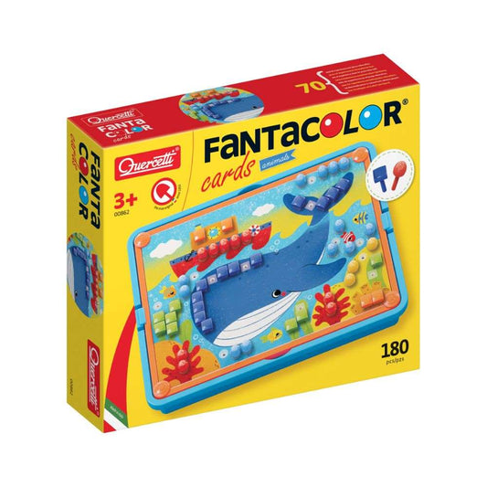 Quercetti - FantaColor Animal Peg Board Set - Mosaic Art Activity with Pattern Cards
