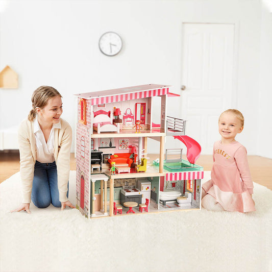 TopBright - Modern Doll House - Fully Furnished with Lights & Sounds - 80 x 25 x 75 cm - 20pcs