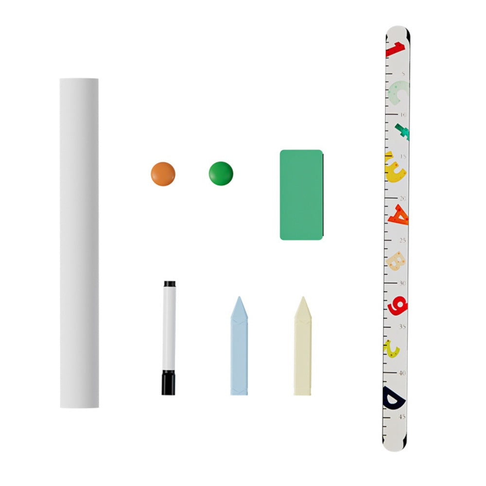 TopBright - 2 in 1 Deluxe Standing Art Easel - Adjustable Height - Black & White Board with Paper & Paint Holder - 54 x 49 x 112 cm