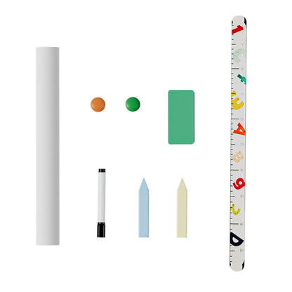 TopBright - 2 in 1 Deluxe Standing Art Easel - Adjustable Height - Black & White Board with Paper & Paint Holder - 54 x 49 x 112 cm