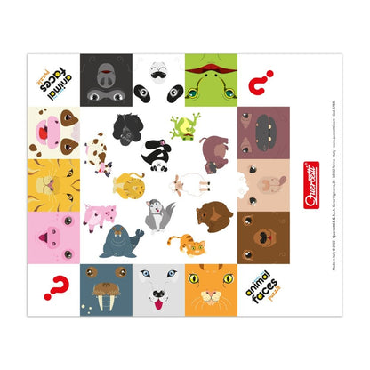 Quercetti - Guess the Animal Faces Puzzle - Memory & Recognition Game for Toddlers