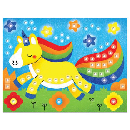 Quercetti - FantaColor Animal Peg Board Set - Mosaic Art Activity with Pattern Cards