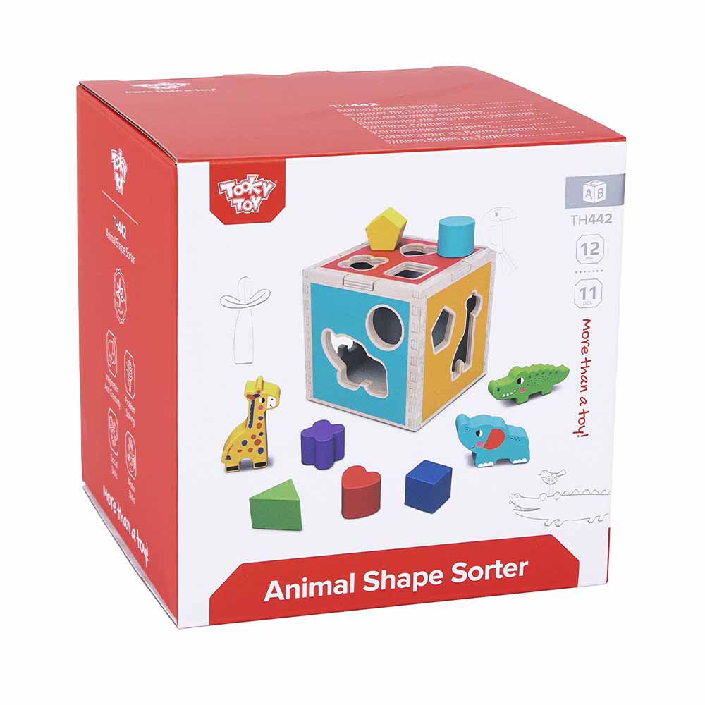 TookyToy - Animal Shape Sorter with Wooden Blocks