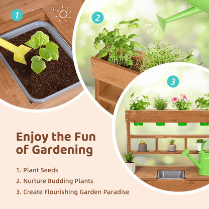 TookyToy - Kids Outdoor Potting Bench Mud Kitchen with Removable Sink