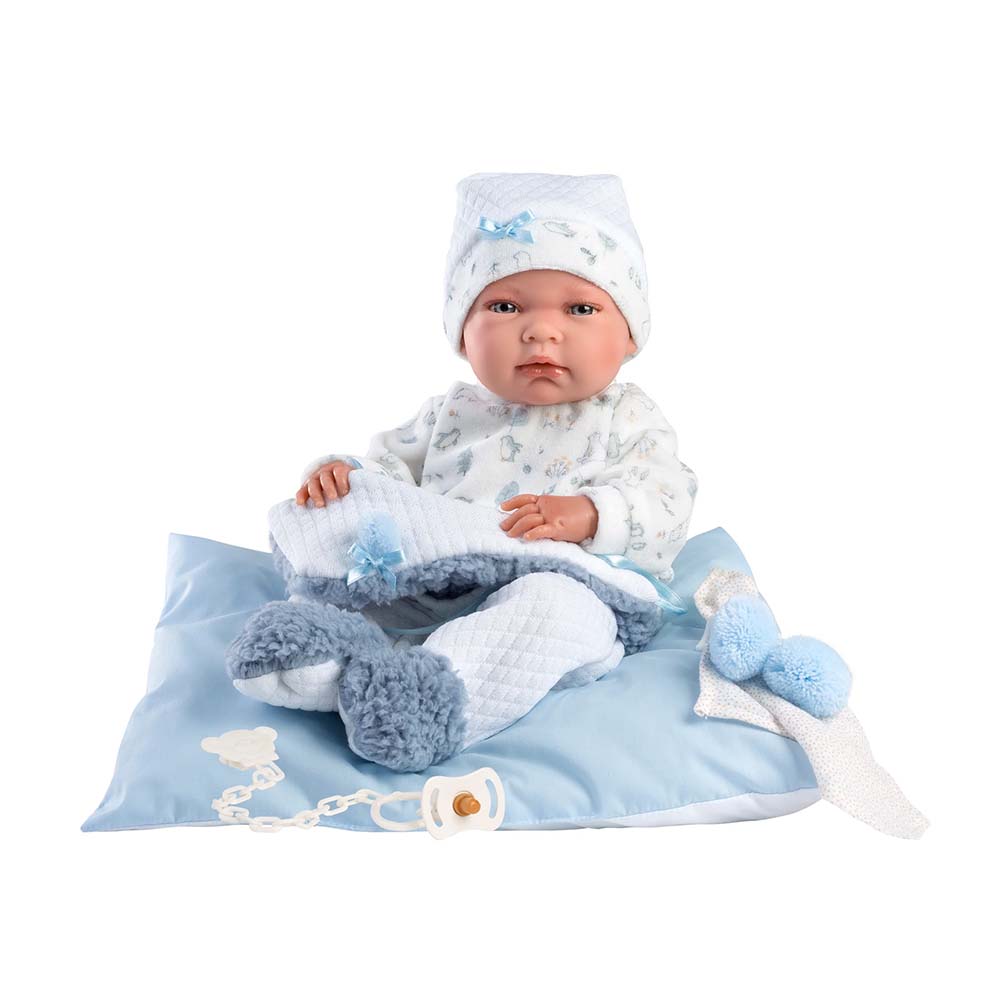 Llorens - Newborn Baby Boy With Cushion, Clothing And Accessories: Nico- 40 cm