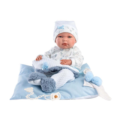 Llorens - Newborn Baby Boy With Cushion, Clothing And Accessories: Nico- 40 cm