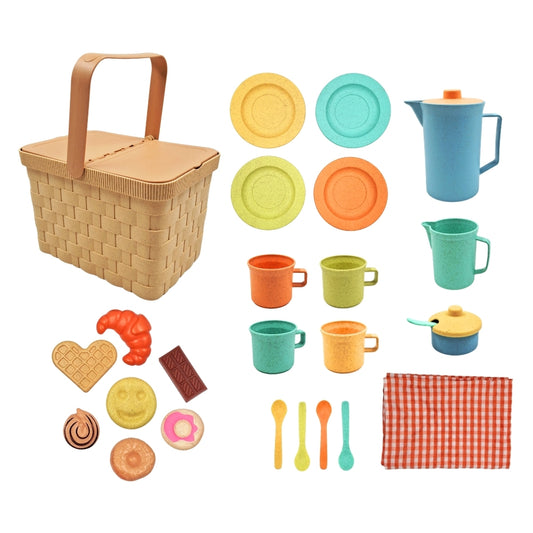 Mingli Toys - Pretend & Play - Picnic Teapot Play Set - Eco-friendly - 27 Pieces
