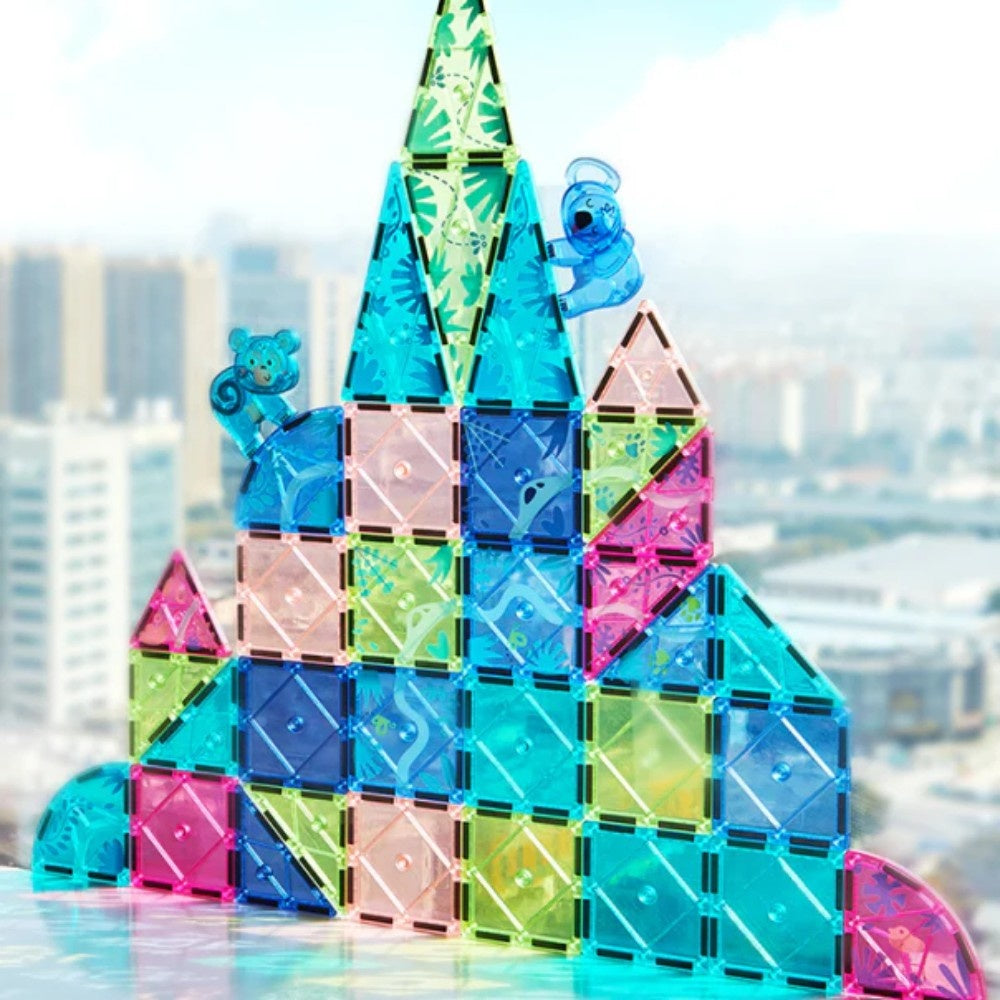 Mideer - Colourful Magnetic Tiles Building Set - Magical Jungle - 40pcs