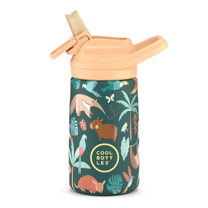 Cool Bottles - Kiddies Triple-Insulated Water Bottle - Rainforest Refuge 350ml