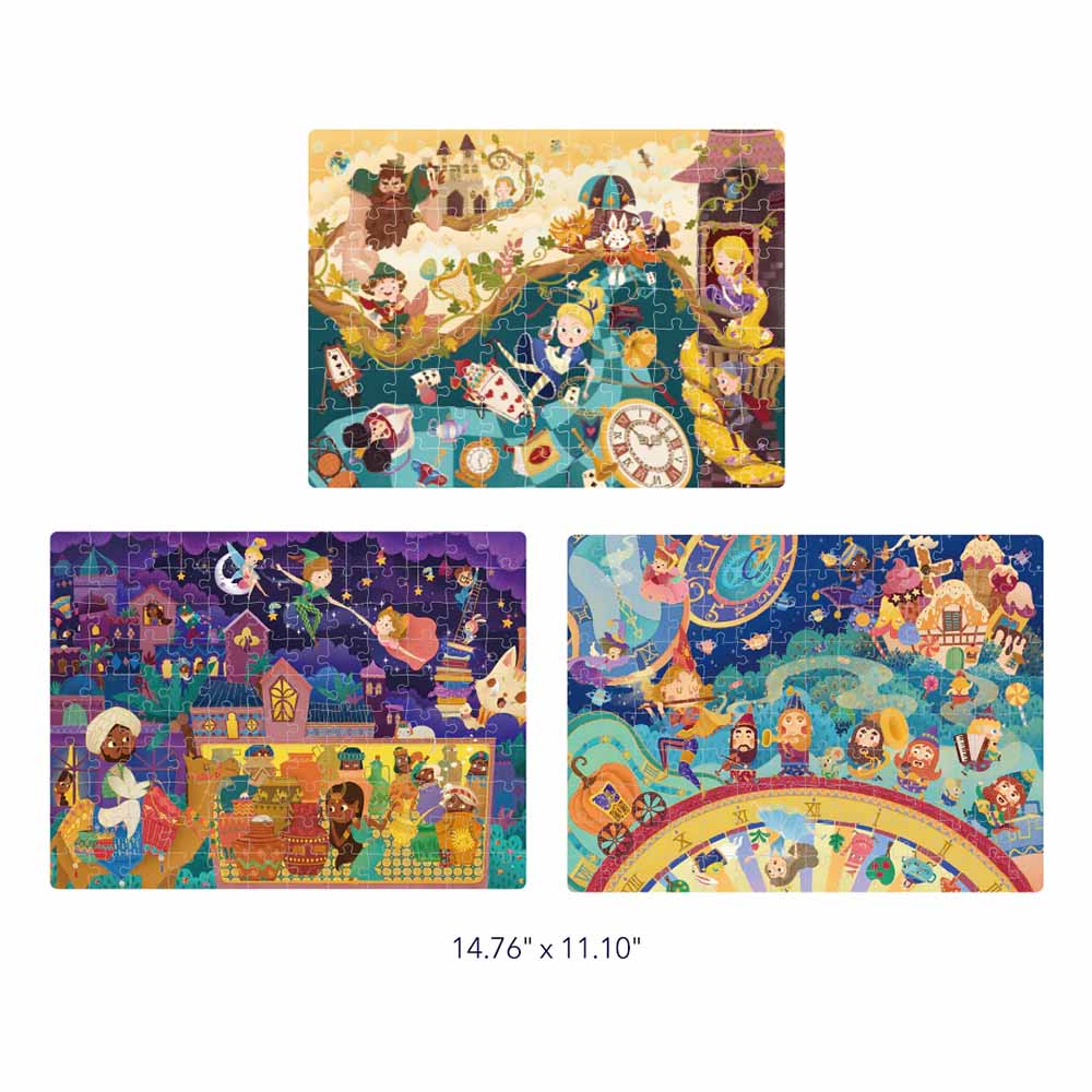 Mideer - Level Up Jigsaw Puzzle for Kids - 3-in-1 - Level 5 Fairy Tale World