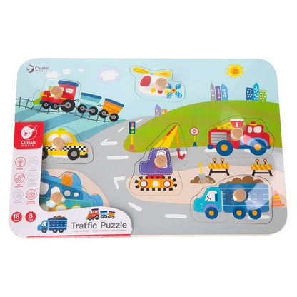 Classic World - Peg Puzzle - Traffic - 7pcs