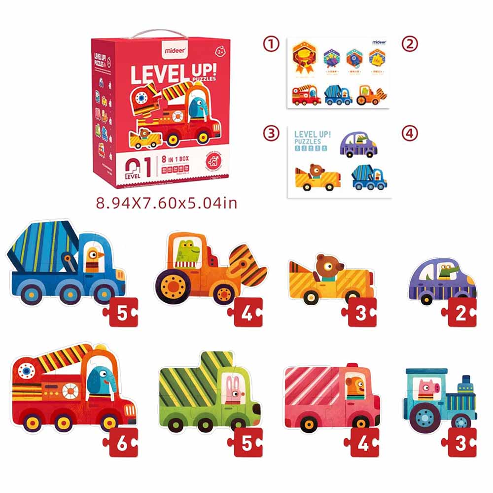 Mideer - Level Up Puzzles - 8-in-1 - Level 1 Traffic Scenes