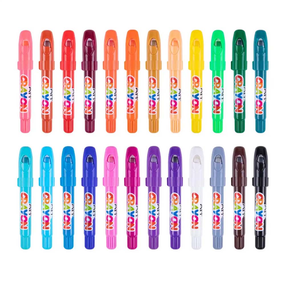 TookyToy - Twistable Washable Silky Crayons - 24 Colours - Motherhood