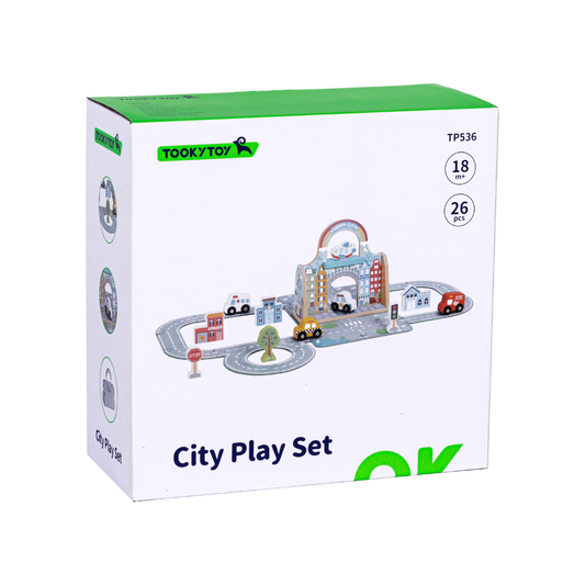 TookyToy - Pretend Play Story Box: City Toy Set in Carry Case