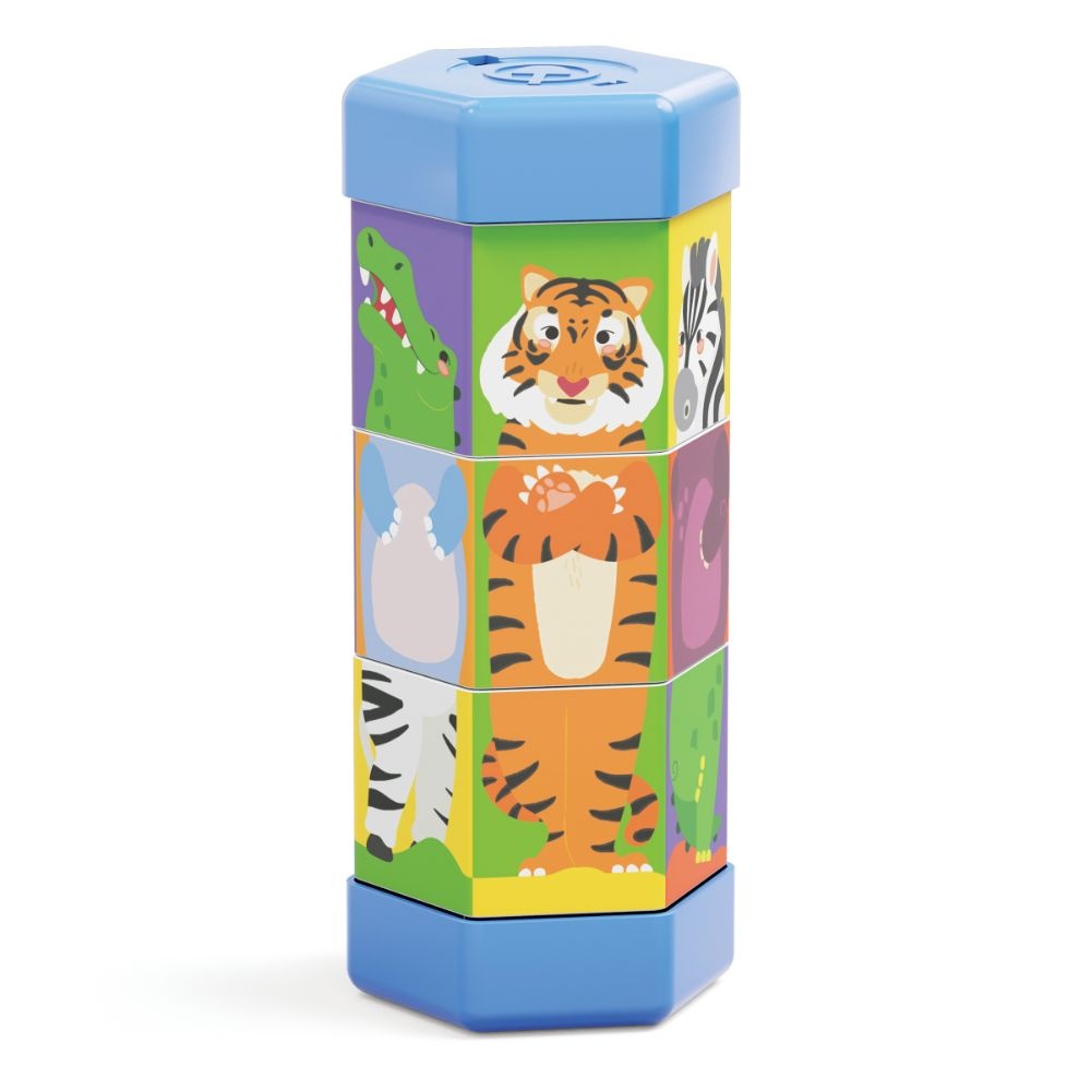 Quercetti - Mix & Match Animals Rotating Puzzle for Toddlers