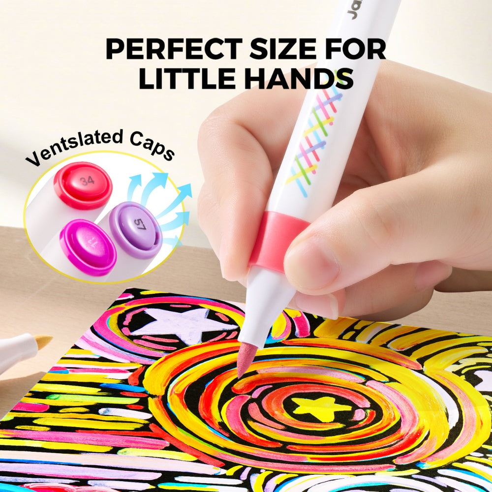 Jar Meló - Fine Tip Washable Markers - 24 Vivid Colours