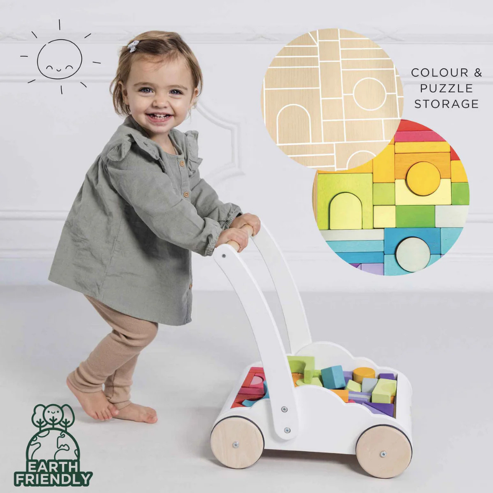 Le Toy Van - Rainbow Baby Walker & Wooden Blocks