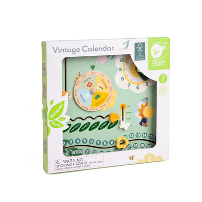 Classic World - Vintage Wooden Calendar