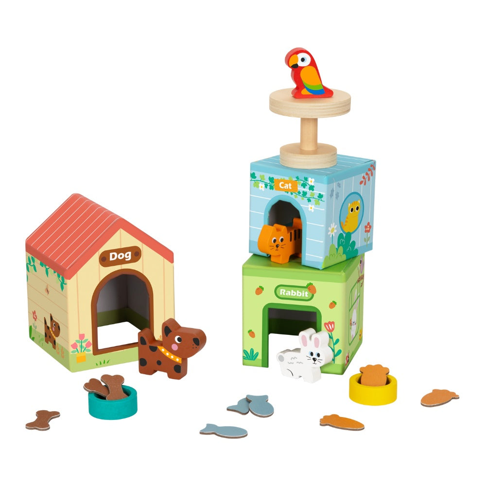 hi Pando - Wooden Pet Home Play Set - 19pcs