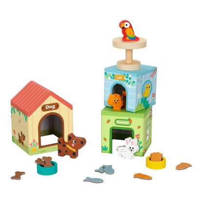 hi Pando - Wooden Pet Home Play Set - 19pcs