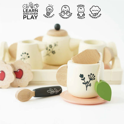 Le Toy Van - Wooden Tea Set & Tray - 12pcs