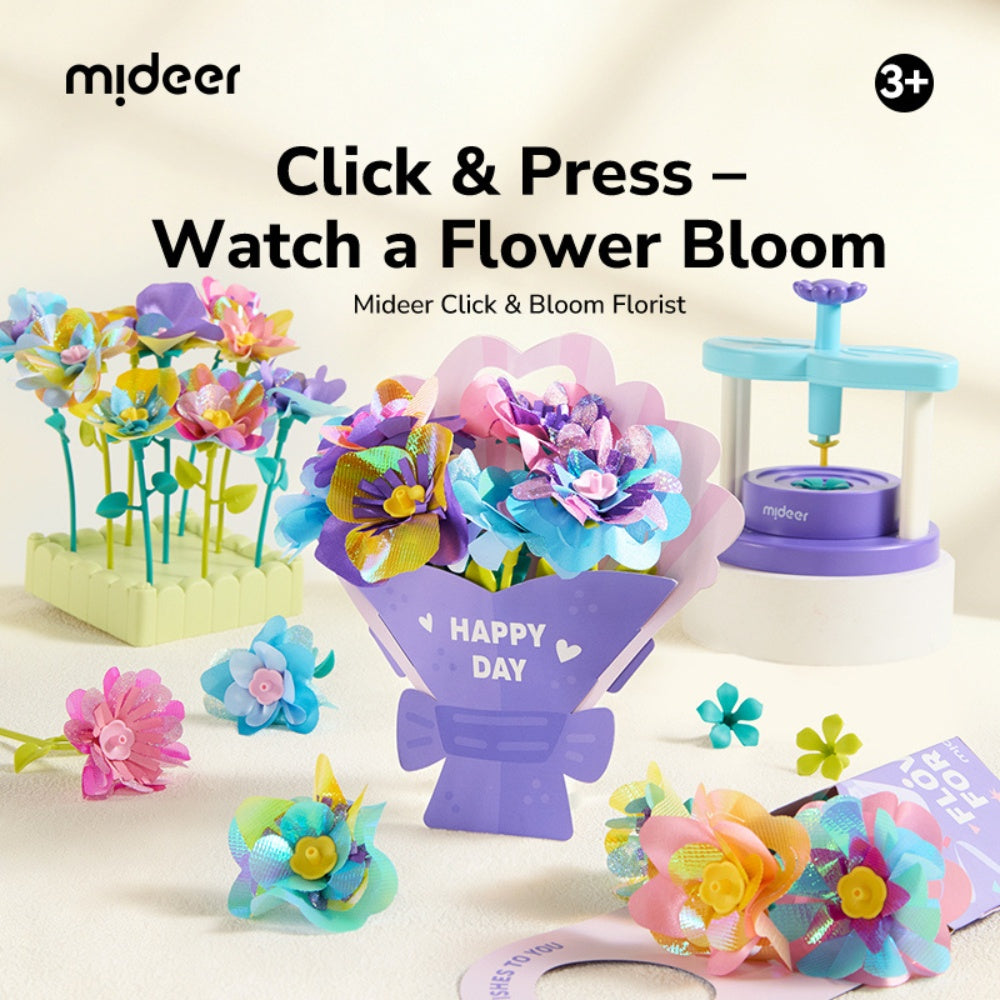 Mideer - Click and Bloom: DIY Fabric Flower Making Kit for Kids