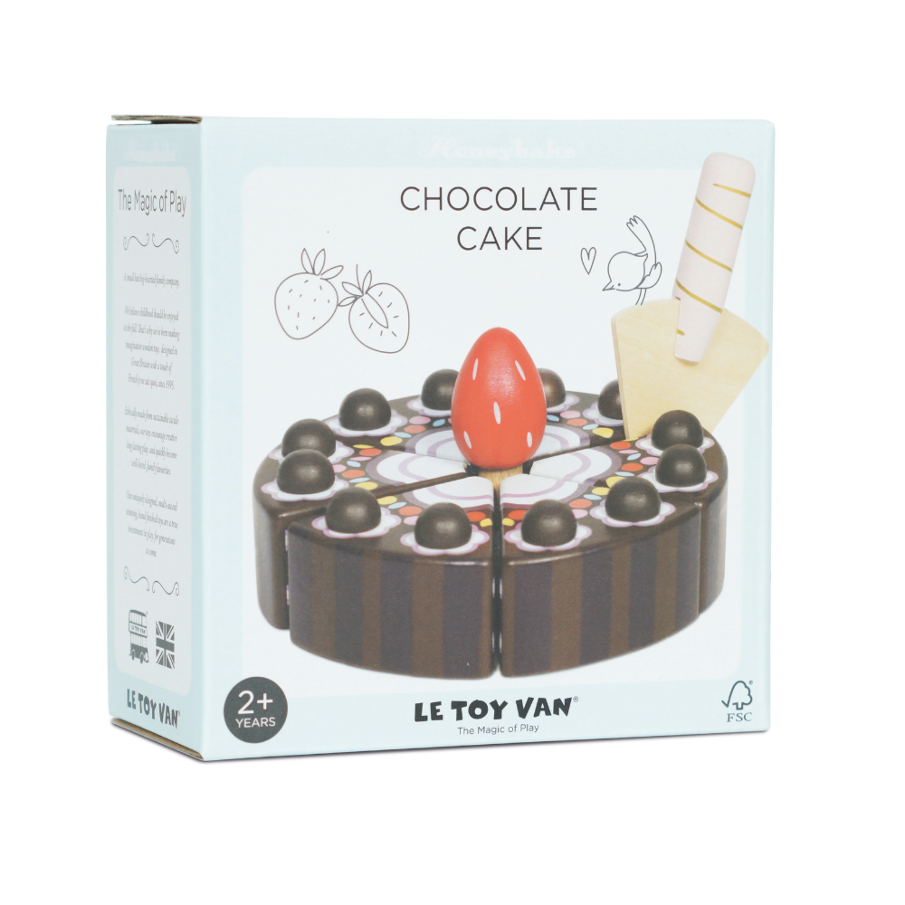 Le Toy Van - Wooden Chocolate Gateau Sliceable Cake - 8pcs