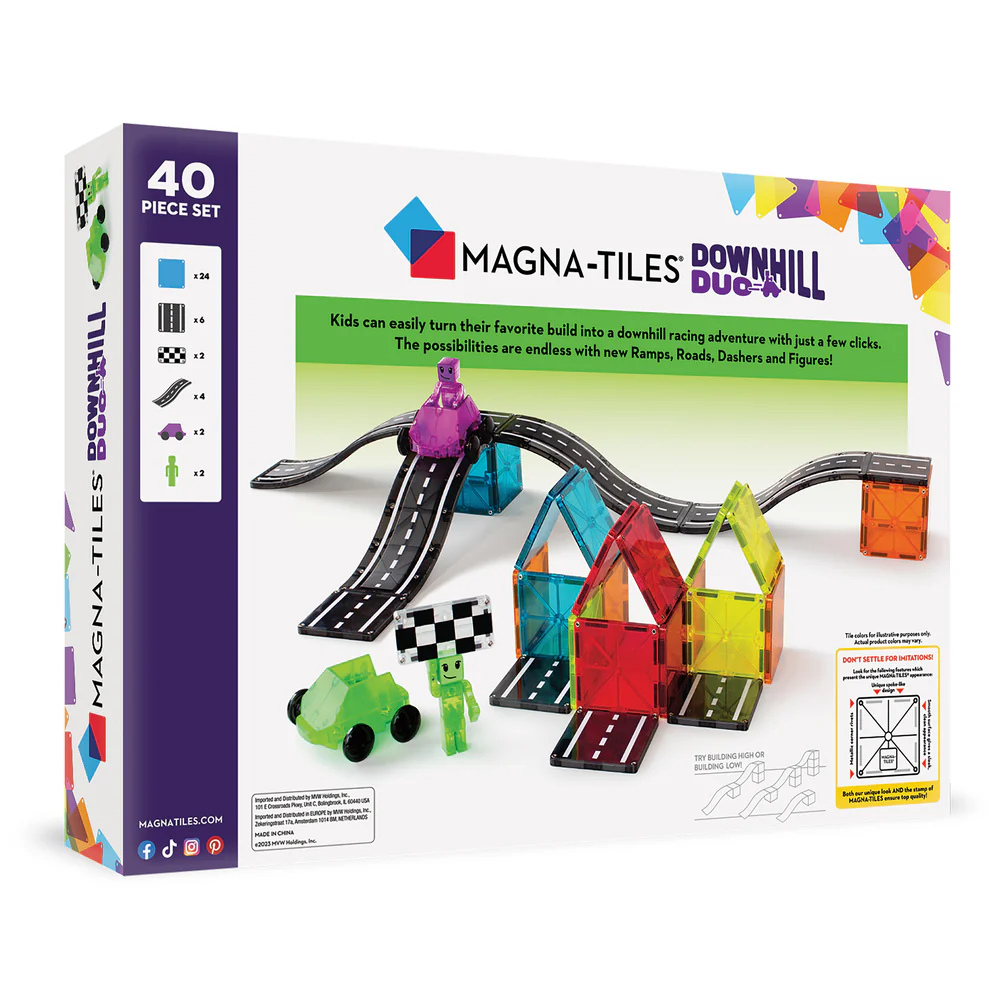 Magna-Tiles - Magnetic Construction Set - Downhill Duo Set - 40 pcs