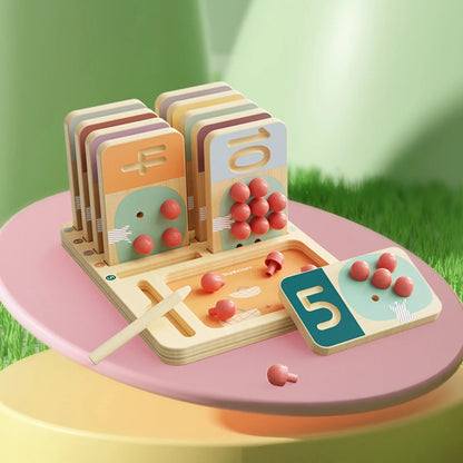 TopBright - Wooden Montessory Fruit Tree Counting & Writing Number Toy