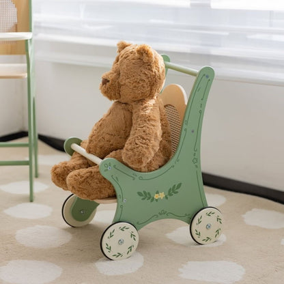 Classic World - Pretend & Play - Vintage Wooden Doll Stroller