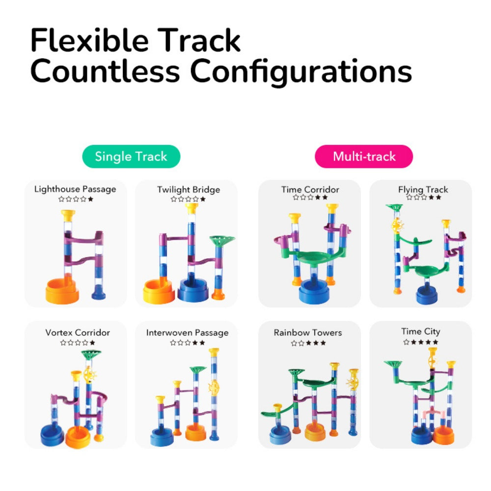 Mideer - Marble Run Track Building Block Toy - 51 Pieces with Water Play