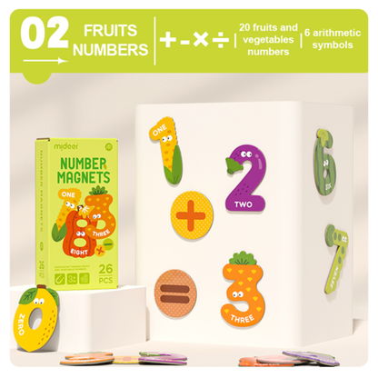 Mideer - Number Magnets - Fruit & Vegetable Number Mangets - 26pcs