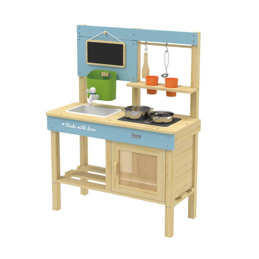 Classic World - Outdoor Mud Kitchen with Accessories - Wooden - 7 Pieces
