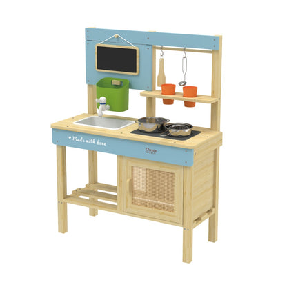 Classic World - Outdoor Mud Kitchen with Accessories - Wooden - 7 Pieces