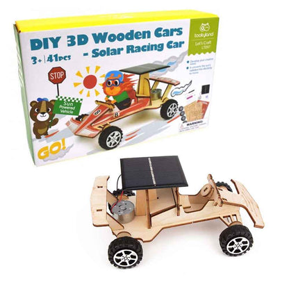 TookyToy - DIY 3D Wooden Cars - Solar Racing Car - Motherhood