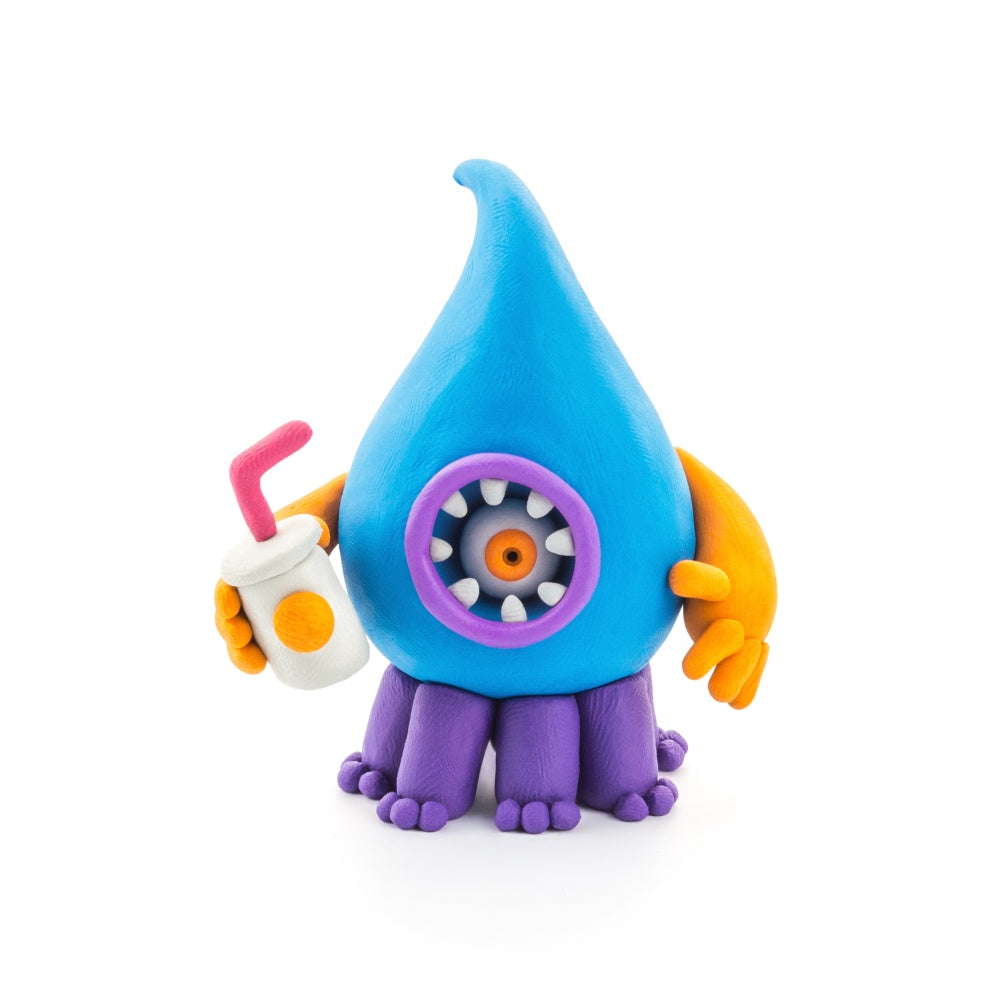 Hey Clay - Modelling Air-Dry Clay with Fun Interactive App - Drop, Violet, Fishka, Series Beasts, 6 cans