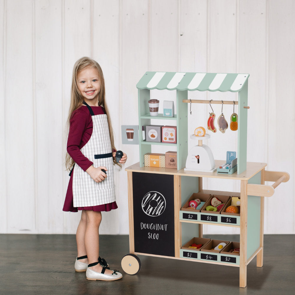 TookyToy - Pretend Play Wooden Grocery Store with Accessories - Motherhood