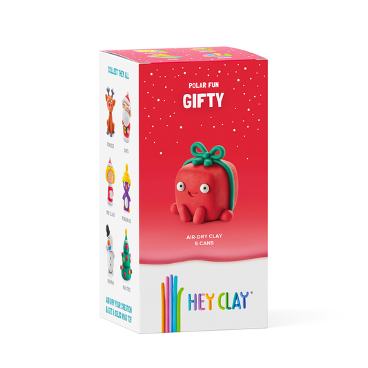 Hey Clay - Modelling Air-Dry Clay with Fun Interactive App - Gifty, Christmas Series, 5 cans