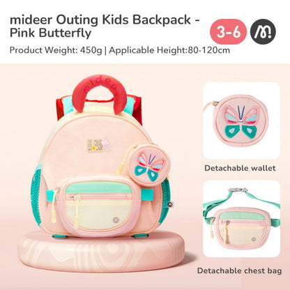 Mideer - Kids Outing Backpack with Safety Features - Pink