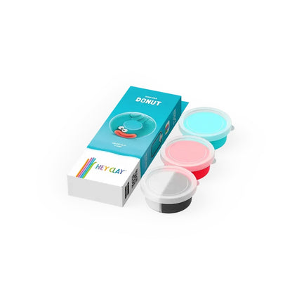 Hey Clay - Modelling Air-Dry Clay with Fun Interactive App - Donut, series Monsters, 3 cans-**