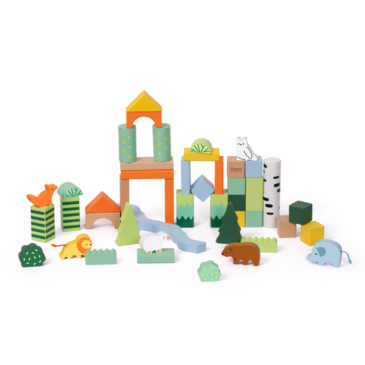 Classic World - Wooden Forest Building Blocks - 50pcs